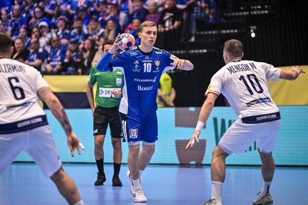 Gisli Kristjansson of Iceland during Men s EHF Euro 2026 - Iceland vs Italy, Handball match in Kristianstad, Sweden, January 16 2026  Copyright: xLuigixCanu IPAxSportx xipa-agency.netx xx IPA_70137960 IPA_Agency_IPA70137960