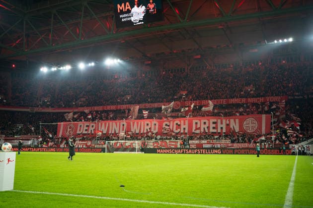 Germany 2 Bundesliga 2025 26 Fortuna Düsseldorf vs Arminia Bielefeld 18 Matchday 16 01 2026 Merkur Spiel Arena Nordrhein Westfalen Fans Spectators Mood Scarf Flags Pyro Copyright: xCelinaxLeiersx