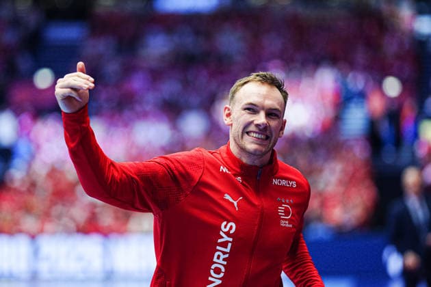 Mathias Gidsel Denmark, 19 DEN, Denmark vs North Macedonia, Handball, EHF European Championship 2026, Group B, Matchday 1, 16 01 2026 DEN, Denmark vs North Macedonia, Handball, EHF European Championship 2026, Group B, Matchday 1, 16 01 2026 Herning Copyright: xEibner-Pressefoto MarcelxvonxFehrnx EP_MFN