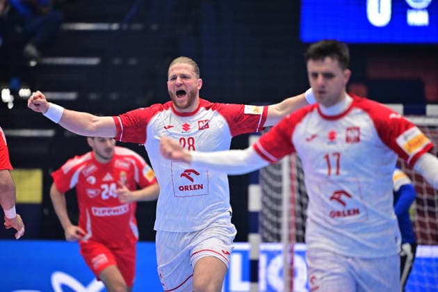 KRISTIANSTAD, SWEDEN 20260116 Poland s Maciej Gebala celebrates goal during the 2026 EHF European Men s Handball Championship the EHF Euro 2026 match between Hungary and Poland at Kristianstad Arena, in Kristianstad, Sweden, on January 16, 2026 KRISTIANSTAD SWEDEN x50090x  Copyright: xJohanxNilsson TTx EHF EURO 2026 HUNGARY-POLAND