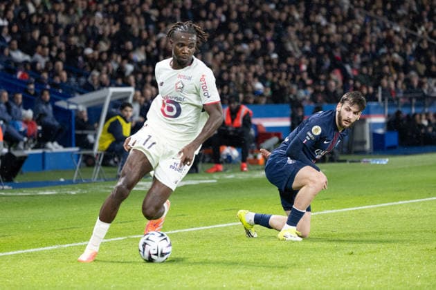 L1 football match PSG v LOSC - Paris Ngal’ayel Mukau during French L1 football match between Paris Saint-Germain (PSG) and Lille LOSC at the Parc des Princes stadium in Paris on January 16, 2026. Photo by Raphael Lafargue ABACAPRESS.COM Paris France  Copyright: xLafarguexRaphael ABACAx