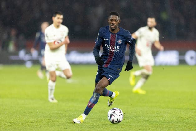 PSG vs Lille: French Ligue 1 PARIS, FRANCE - JANUARY 16: Ousmane Dembele of Paris Saint-Germain during the French Ligue 1 (L1) football match between Paris Saint-Germain (PSG) and Lille LOSC at Parc des Princes stadium in Paris. Ibrahim Ezzat Anadolu Paris France. Editorial use only. Please get in touch for any other usage.  Copyright: x2026xAnadoluxIbrahimxEzzatx