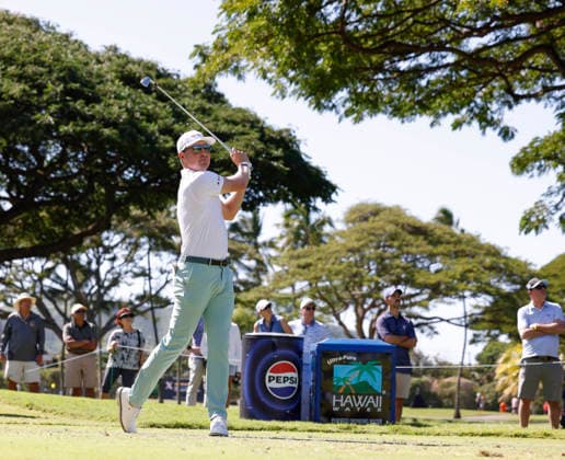 January 16, 2026, Honolulu, Hawaii, USA: BEN GRIFFIN tees off from the 4th during Round 2 of the 2026 Sony Open in Honolulu, Hawaii on January 16, 2026. Honolulu USA - ZUMAm310 20260116_zsp_m310_079 Copyright: xElliotxMilesx