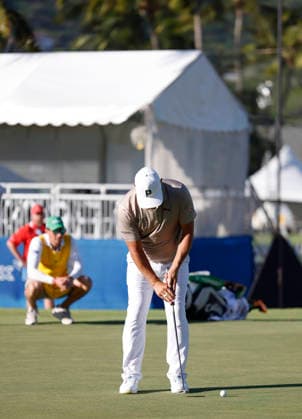 January 16, 2026, Honolulu, Hawaii, USA: GARY WOODLAND puts on the 9th green during Round 2 of the 2026 Sony Open in Honolulu, Hawaii on January 16, 2026. Honolulu USA - ZUMAm310 20260116_zsp_m310_096 Copyright: xElliotxMilesx
