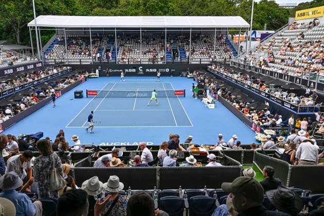 General view of fans, crowd and supporters watching the Men s doubles final match of the ASB Classic Men™s ATP, Tennis Herren 250 tennis tournament at Manuka Doctor Arena, Auckland, New Zealand on Saturday 17 January 2026. Photo credit: Alan Lee Auckland New Zealand Copyright: xAlanxLeex xx