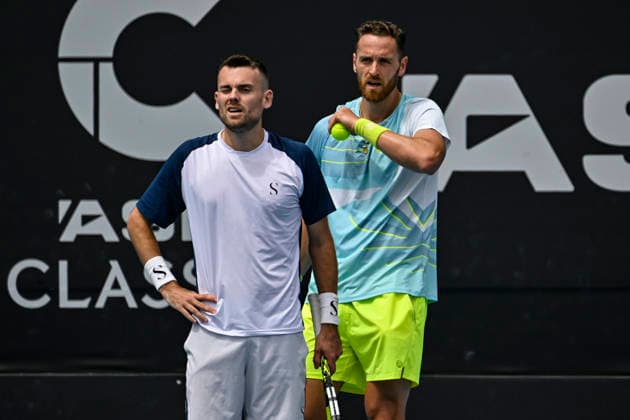 Theo Arribage (FRA) and Albano Olivetti (FRA) in the Men s doubles final match of the ASB Classic Men™s ATP, Tennis Herren 250 tennis tournament at Manuka Doctor Arena, Auckland, New Zealand on Saturday 17 January 2026. Photo credit: Alan Lee Auckland New Zealand Copyright: xAlanxLeex xx