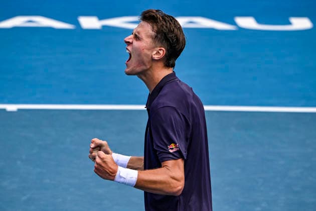 Jakub Mensik (CZE) celebrates winning the final against Sebastian Baez (ARG) in the Men s singles final match of the ASB Classic Men™s ATP, Tennis Herren 250 tennis tournament at Manuka Doctor Arena, Auckland, New Zealand on Saturday 17 January 2026. Photo credit: Alan Lee Auckland New Zealand Copyright: xAlanxLeex xx