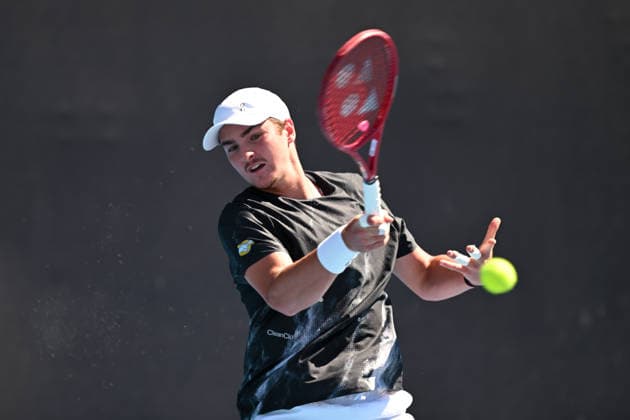 TENNIS AUSTRALIAN OPEN PRACTICE, Joao Fonesca of Brazil in action during a practise session ahead of the Australian Open tennis tournament at Melbourne Park in Melbourne, Saturday, January 17, 2026. ( NO ARCHIVING MELBOURNE VICTORIA AUSTRALIA  Copyright: xJAMESxROSSx 20260117144683888043