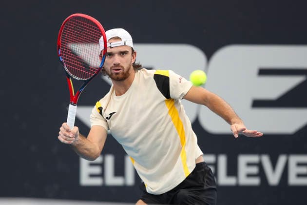 TENNIS ADELAIDE INTERNATIONAL, TomaÅ¡ MachaÄ of Czechia in his match against Ugo Humbert of France during the Men™s singles Final, Adelaide International at Memorial Drive Tennis Club in in Adelaide, Saturday, January 17, 2026. ( NO ARCHIVING, EDITORIAL USE ONLY ADELAIDE SOUTH AUSTRALIA AUSTRALIA  Copyright: xMATTxTURNERx 20260117151451239786