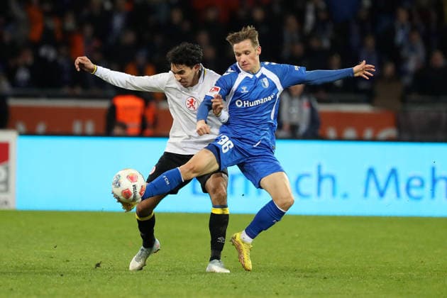 Braunschweig vs Magdeburg, 2 BL Braunschweig, 16 01 2026, Football, Men, 2 BL, Season 2025 2026, Eintracht Braunschweig vs 1 FC Magdeburg Johan Gomez Eintracht Braunschweig , Albert Millgram Magdeburg DFL DFB REGULATIONS PROHIBIT ANY USE OF PHOTOGRAPHS as IMAGE SEQUENCES and or QUASI VIDEO Stadion an der Hamburger Straße Niedersachsen Germany