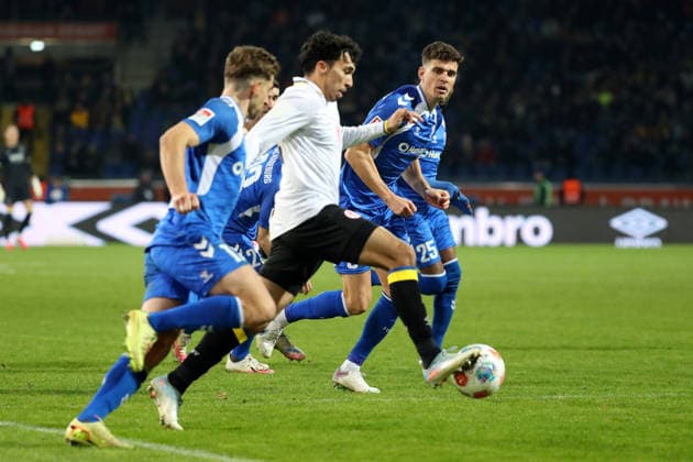 Braunschweig vs Magdeburg, 2 BL Braunschweig, 16 01 2026, Football, Men, 2 BL, Season 2025 2026, Eintracht Braunschweig vs 1 FC Magdeburg Johan Gomez Eintracht Braunschweig DFL DFB REGULATIONS PROHIBIT ANY USE OF PHOTOGRAPHS as IMAGE SEQUENCES and or QUASI VIDEO Stadion an der Hamburger Straße Niedersachsen Germany