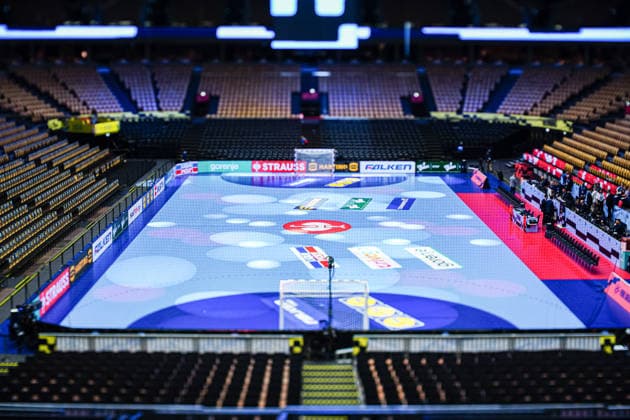 Overview Jyske Bank Boxing, Theme Photo, Theme Picture, Symbol Photo, Symbol Image, Stock Photo, Tilt Shift DEN, Portugal vs Romania, Handball, EHF European Championship 2026, Group B, Matchday 1, 16 01 2026 DEN, Portugal vs Romania, Handball, EHF European Championship 2026, Group B, Matchday 1, 16 01 2026 Herning Copyright: xEibner-Pressefoto MarcelxvonxFehrnx EP_MFN