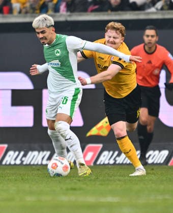 17 01 2026 Soccer Season 2025 2026 2 Soccer Bundesliga 18 Matchday SG Dynamo Dresden SGD SpVgg Greuther Fürth SGF Kleeblatt Sportfoto Zink xwoxzix DFL regulations prohibit any use of photographs as image sequences and or quasi video only for editorial use Aaron Keller 16, SpVgg Greuther Fürth Robert Wagner 18, SG Dynamo Dresden SGD