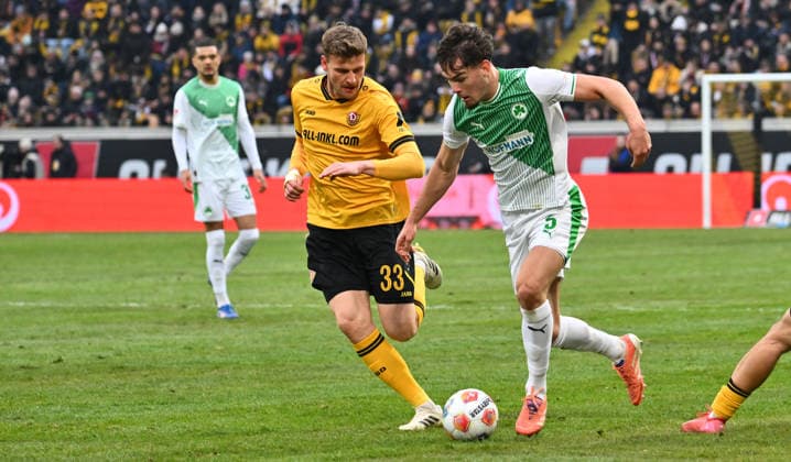 17 01 2026 Soccer Season 2025 2026 2 Soccer Bundesliga 18 Matchday SG Dynamo Dresden SGD SpVgg Greuther Fürth SGF Kleeblatt Sportfoto Zink xwoxzix DFL regulations prohibit any use of photographs as image sequences and or quasi video only for editorial use Christoph Daferner 33, SG Dynamo Dresden SGD Reno Münz Muenz 5, SpVgg Greuther Fürth