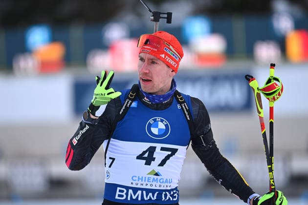 Johannes KUEHN (GER) am Schiessstand, Aktion,Einzelbild,angeschnittenes Einzelmotiv,Halbfigur,halbe Figur, IBU Biathlon Weltcup in Ruhpolding. 10 km Sprint der Maenner am 17.01.2026 Chiemgau-Arena,Saison 2025 26. *** Johannes KUEHN GER at the shooting range, action,single image,cropped single motif,half figure,half figure, IBU Biathlon World Cup in Ruhpolding 10 km mens sprint on 17 01 2026 Chiemgau Arena,season 2025 26