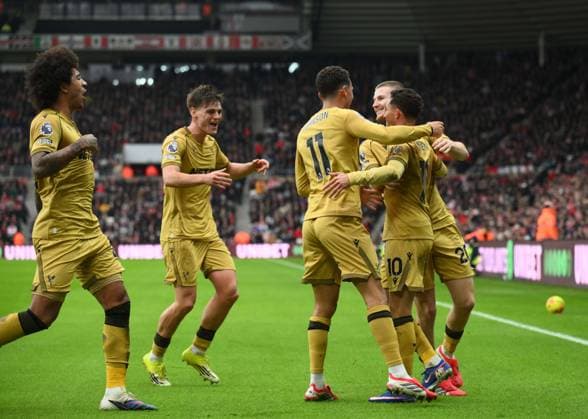 Yeremi Pino of Crystal Palace celebrates scoring their first goal Sunderland v Crystal Palace, Premier League, Football, Stadium of Light, Sunderland, UK - 17 Jan 2026Sunderland Stadium of Light United Kingdom EDITORIAL USE ONLY No use with unauthorised audio, video, data, fixture lists, club league logos or live services. Online in-match use limited to 120 images, no video emulation. No use in betting, games or single club league player publications. Copyright: xRichardxLee Shutterstockx 16348128av