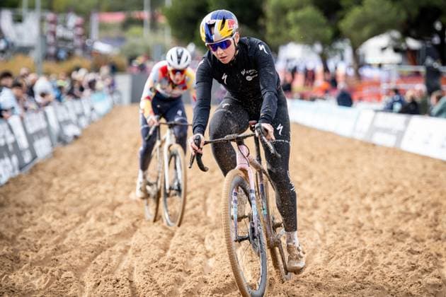 Hungarian Kata Blanka Vas pictured in action during a training session before the cyclocross cycling event in Benidorm, Spain, Saturday 17 January 2026, stage 10 12 in the UCI World Cup competition. DAVIDxPINTENS  x156622383x