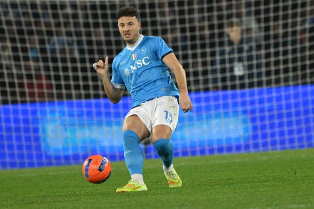 Amir Rrahmani of SSC Napoli in action during the Serie A Enelive match between SSC Napoli vs US Sassuolo Calcio at Diego Armando Maradona Stadium  Copyright: xAgostinoxGemito IPAxSportx xipa-agency.netx xx IPA_70208822 IPA_Agency_IPA70208822