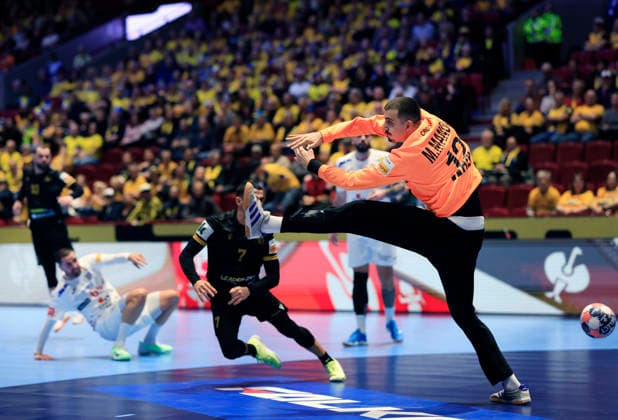MALMÖ, SVERIGE 20260117 Croatia s goal keeper Matej Mandic in action during the 2026 EHF European Men s Handball Championship the EHF Euro 2026 match between Croatia and Georgia, at Malmo Arena in Malmo, Sweden, on January 17, 2026 MALMÖ SVERIGE x10600x  Copyright: xAndreasxHillergren TTx EHF EURO 2026 CROATIA-GEORGIA