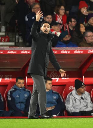 Mikel Arteta (Arsenal manager) at the Nottingham Forest v Chelsea, EPL match, at The City Ground, Nottingham, Notts.. 