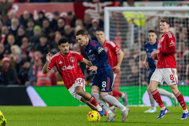 Nottingham Forest v Arsenal, Premier League Arsenal midfielder Martin Odegaard (8) in action during the Premier League match between Nottingham Forest and Arsenal at the City Ground, Nottingham, UK on 17 January 2026. Nottingham City Ground Nottinghamshire UK Editorial use only DataCo restrictions apply See www.football-dataco.com , Copyright: xManjitxNarotrax PSI-23577-0043
