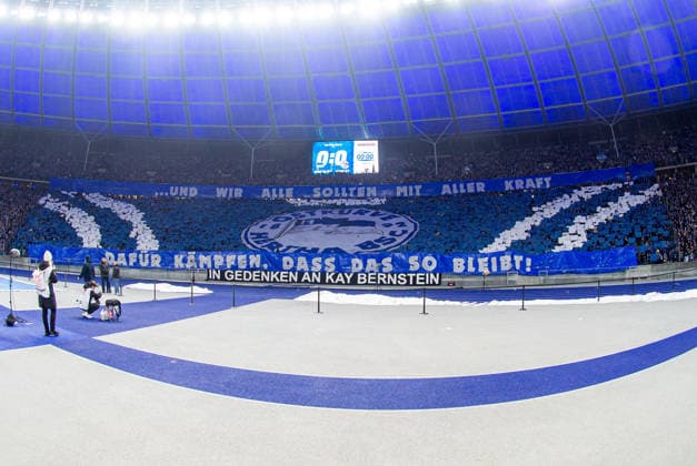 Soccer, Men, Season 2025 2026, 2 Bundesliga 18 Matchday , Hertha BSC FC Schalke 04, Hertha fans commemorate the late president Kay Bernstein with a choreography, 17 01 2026, Copyright: xSebastianxRäppold MatthiasxKochx