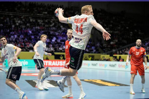 European Handball Championship, Czech Republic Norway Baerum 20260117 Norway s Kevin Gulliksen during the European Handball Championship between the Czech Republic and Norway in Unity Arena Photo Stian Lysberg Solum NTB Baerum Norway EDITORIAL USE ONLY RESTRICTED USE FOR BETTING COMPANIES  Copyright: xStianxLysbergxSolumx xNTBx