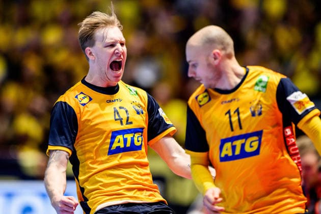 260117 Eric Johansson of Sweden celebrates during the EHF European Handball Championship handball match between Sweden and the Netherlands on January 17, 2026 in Malmö. Photo: Mathilda Schuler BILDBYRAN kod MA MA0921 handball handboll handball handbolls-em 2026 sverige sweden nederländerna netherlands ehf european handball championship bbeng jubel *** 260117 Eric Johansson of Sweden celebrates during the EHF European Handball Championship handball match between Sweden and the Netherlands on January 17, 2026 in Malmö Photo Mathilda Schuler BILDBYRAN kod MA MA0921 handball handball handballs em 2026 sverige sweden nederländerna netherlands ehf european handball championship bbeng jubel  Copyright: MATHILDAxSCHULER BB260117MA147
