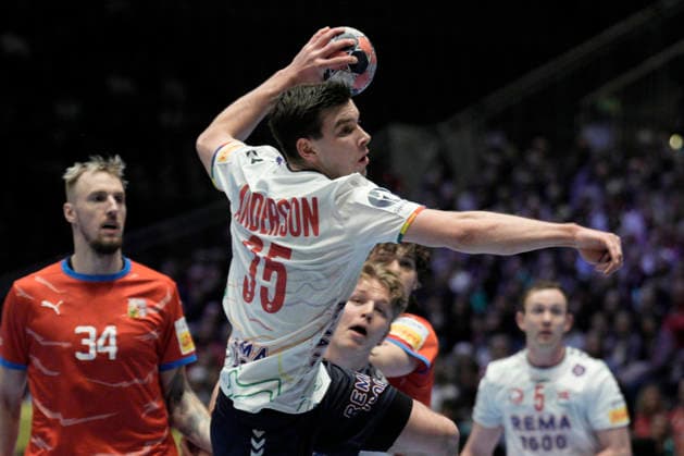 European Handball Championship, Czech Republic Norway Baerum 20260117 Norway s Patrick Anderson during the European Handball Championship between the Czech Republic and Norway in Unity Arena Photo Stian Lysberg Solum NTB Baerum Norway EDITORIAL USE ONLY RESTRICTED USE FOR BETTING COMPANIES  Copyright: xStianxLysbergxSolumx xNTBx