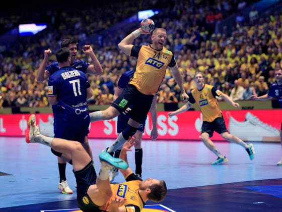 MALMÖ, SWEDEN 20260117 Swedens Jim Gottfridsson during the group stage match of the European Handball Championship between Sweden and the Netherlands in Malmö Arena, Malmö, Sweden, January 17, 2026 MALMÖ SWEDEN x10600x  Copyright: xAndreasxHillergren TTx HANDBOLLS-EM 2026 SVERIGE-NEDERLÄNDERNA