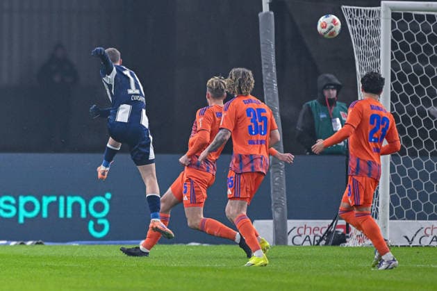 17 01 2026, Football, 2 Bundesliga, Season 2025 2026, Matchday 18, Hertha BSC FC Schalke 04, Goal chance Michaël Cuisance Hertha BSC xRHR PHOTO YYx Copyright: KROEGER RHR-FOTOx RHR-FOTO YY