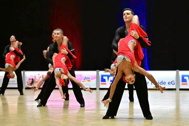 GER dancing, 1 national league of Latin formations 17 01 2025, GER dancing, 1 national league of Latin formations,, preliminary round, in the picture Gruen Gold Bremen A Team with the theme Last Dance nordphotoxGmbH xWitke nph00002