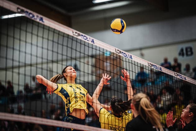 Volleyball Women Season 2025 2026 Volleyball Bundesliga ETV Hamburger Volksbank Volleys vs SSC Palmberg Schwerin 17 01 2026 Suus Trees Gerritsen 5, SSC Palmberg Schwerin at Attack Hamburg CU Arena Hamburg Germany