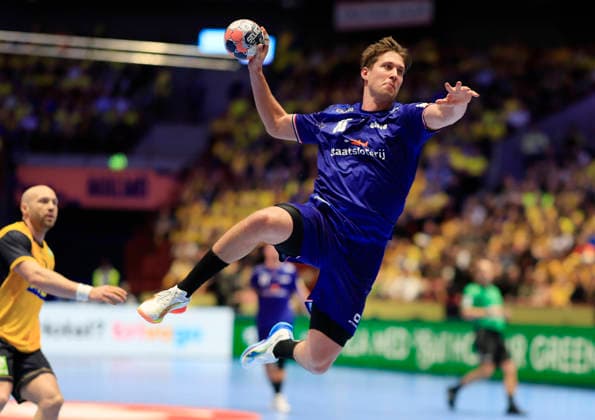 MALMÖ, SWEDEN 20260117 The Netherlands Lars Kooij during the group stage match of the European Handball Championship between Sweden and the Netherlands in Malmö Arena, Malmö, Sweden, January 17, 2026 MALMÖ SWEDEN x10600x  Copyright: xAndreasxHillergren TTx HANDBOLLS-EM 2026 SVERIGE-NEDERLÄNDERNA