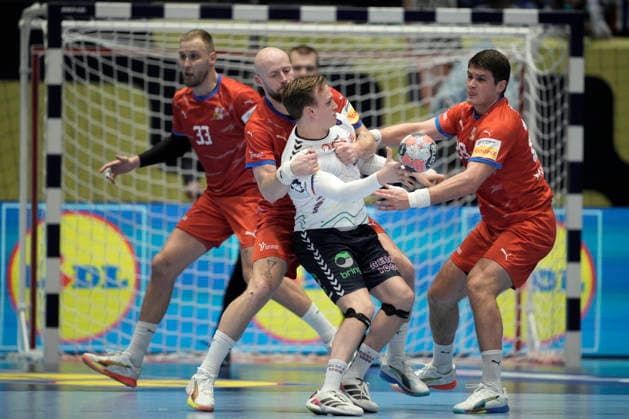 European Handball Championship, Czech Republic Norway Baerum 20260117 Norway s Tobias Grondahl during the European Handball Championship between the Czech Republic and Norway in Unity Arena Photo Stian Lysberg Solum NTB Baerum Norway EDITORIAL USE ONLY RESTRICTED USE FOR BETTING COMPANIES  Copyright: xStianxLysbergxSolumx xNTBx