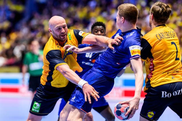 260117 Oscar Bergendahl of Sweden during the EHF European Handball Championship handball match between Sweden and the Netherlands on January 17, 2026 in Malmö handball handball handball handballs em 2026 sverige sweden nederländerna netherlands ehf european handball championship sverige bbeng bbauto  Copyright: MATHILDAxSCHULER BB260117MA232