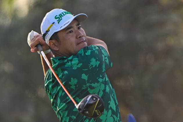 HONOLULU, HI - JANUARY 17: Hideki Matsuyama (JPN) watches his tee shot on 1 during the third round of the Sony Open on January 17, 2026, at Waialae Country Club, Honolulu, Hawaii. (Photo by Ken Murray Icon Sportswire) GOLF: JAN 17 PGA, Golf Herren Sony Open in Hawaii EDITORIAL USE ONLY Icon2601170043