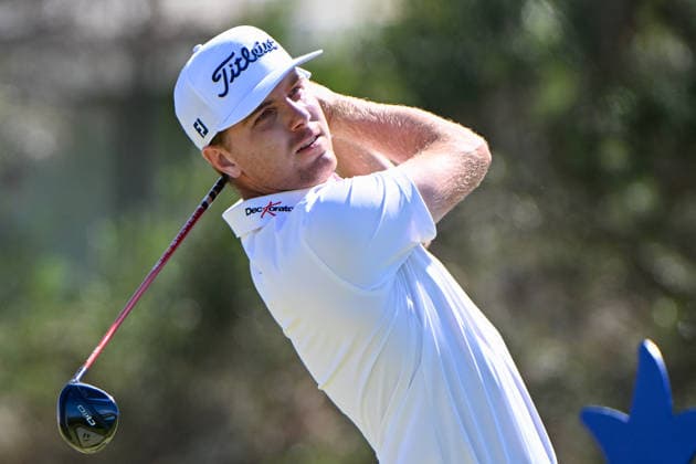 HONOLULU, HI - JANUARY 17: Ryan Gerard (USA) watches his tee shot 1 during the third round of the Sony Open on January 17, 2026, at Waialae Country Club, Honolulu, Hawaii. (Photo by Ken Murray Icon Sportswire) GOLF: JAN 17 PGA, Golf Herren Sony Open in Hawaii EDITORIAL USE ONLY Icon2601170373