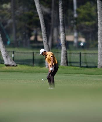 January 17, 2026, Honolulu, Hawaii, USA: RICKY CASTILLO makes a chip shot at the 9th green during Round 3 of the 2026 Sony Open in Honolulu, Hawaii on January 17, 2026. Honolulu USA - ZUMAm310 20260117_zsp_m310_104 Copyright: xElliotxMilesx