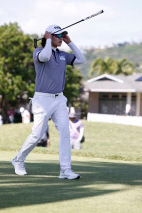 January 17, 2026, Honolulu, Hawaii, USA: S.H. KIM, sitting in first position on Saturday arrives at the 1st during Round 3 of the 2026 Sony Open in Honolulu, Hawaii on January 17, 2026. Honolulu USA - ZUMAm310 20260117_zsp_m310_124 Copyright: xElliotxMilesx
