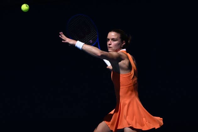 TENNIS AUSTRALIAN OPEN, Maria Sakkari of Greece in action during the Women™s 1st round match against Leolia Jeanjean of France on day 1 of the 2026 Australian Open tennis tournament at Melbourne Park in Melbourne, Sunday, January 18, 2026. ( NO ARCHIVING MELBOURNE VICTORIA AUSTRALIA  Copyright: xJOELxCARRETTx 20260118129226890684