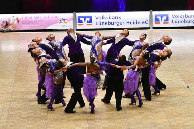 GER Dancing, 1 National League of Latin Formations 17 01 2025, GER Dancing, 1 National League of Latin Formations,, Small Final, in the picture TSC Walsrode Team A with the theme Beautiful nordphotoxGmbH xWitke nph00002
