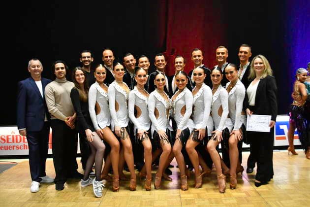 GER Dancing, 1 National League of Latin Formations 17 01 2025, GER Dancing, 1 National League of Latin Formations,, Small Final, in the picture 1 TC Ludwigsburg Team A Group photo Team photo nordphotoxGmbH xWitke nph00002