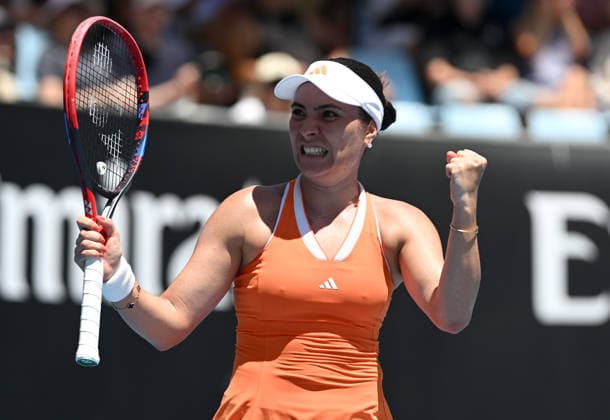 TENNIS AUSTRALIAN OPEN, Elena-Gabriela Ruse of Romania celebrates winning the Women™s 1st round match against Dayana Yastremska of Ukraine on day 1 of the 2026 Australian Open tennis tournament at Melbourne Park in Melbourne, Wednesday, January 14, 2026. ( NO ARCHIVING MELBOURNE VICTORIA AUSTRALIA  Copyright: xLUKASxCOCHx 20260118168962925782