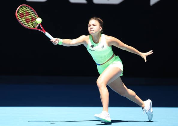 January 18, 2026, Melbourne, Victoria, Australia: JASMINE PAOLINI of Italy during the match against A. Sasnovich in the first round of Australian Open, Melbourne, Australia. Paollini won 6:1, 6:2 Melbourne Australia - ZUMAc278 20260118_zsp_c278_007 Copyright: xMarcinxCholewinskix
