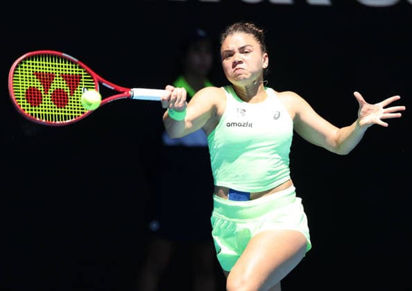 January 18, 2026, Melbourne, Victoria, Australia: JASMINE PAOLINI of Italy during the match against A. Sasnovich in the first round of Australian Open, Melbourne, Australia. Paollini won 6:1, 6:2 Melbourne Australia - ZUMAc278 20260118_zsp_c278_008 Copyright: xMarcinxCholewinskix