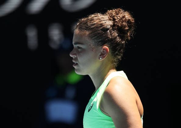 January 18, 2026, Melbourne, Victoria, Australia: JASMINE PAOLINI of Italy during the match against A. Sasnovich in the first round of Australian Open, Melbourne, Australia. Paollini won 6:1, 6:2 Melbourne Australia - ZUMAc278 20260118_zsp_c278_017 Copyright: xMarcinxCholewinskix