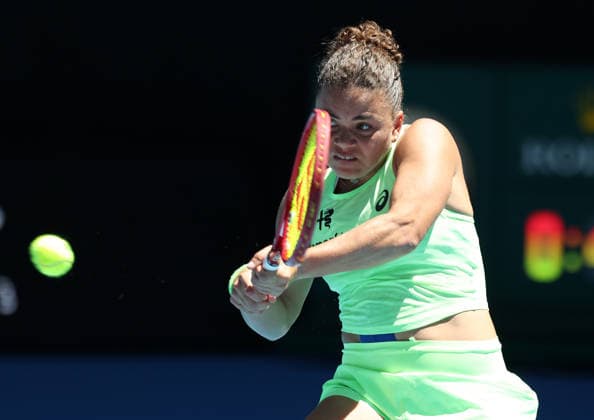 January 18, 2026, Melbourne, Victoria, Australia: JASMINE PAOLINI of Italy during the match against A. Sasnovich in the first round of Australian Open, Melbourne, Australia. Paollini won 6:1, 6:2 Melbourne Australia - ZUMAc278 20260118_zsp_c278_020 Copyright: xMarcinxCholewinskix