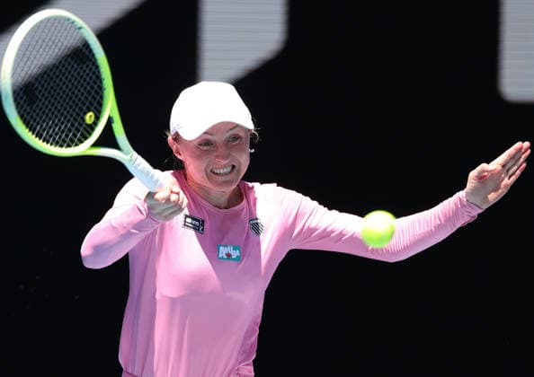 January 18, 2026, Melbourne, Victoria, Australia: ALIAKSANDRA SASNOVICH during the match against J. Paolini of Italy in the first round of Australian Open, Melbourne, Australia. Sasnovich lost 1:6, 2:6 Melbourne Australia - ZUMAc278 20260118_zsp_c278_029 Copyright: xMarcinxCholewinskix