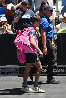 TENNIS AUSTRALIAN OPEN, Flavio Cobolli of Italy departs after losing the Men™s 1st round match to Arthur Fery of Great Britain on day 1 of the 2026 Australian Open tennis tournament at Melbourne Park in Melbourne, Wednesday, January 14, 2026. ( NO ARCHIVING MELBOURNE VICTORIA AUSTRALIA  Copyright: xLUKASxCOCHx 20260118188876884485